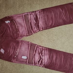 Burgundy jeans